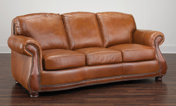 Rocky Mountain Leather Brandy Alligator Embossed Living Room Collection 88-inch sofa contructed with 8-way hand tied spring system.