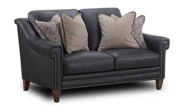 Luxe Kloe Blue Top Grain Leather Loveseat Luxe Kloe Blue Top Grain Leather Loveseat