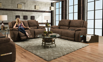 Belmond Espresso Dual Power Reclining Sofa Belmond Espresso Dual Power Reclining Sofa