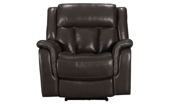 Prodigy Brown Leather Power Recliner 40” wide leather power recliner with USB charging ports.